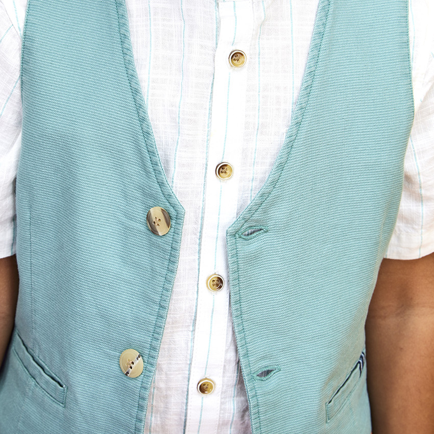 Chemise manches courtes rayée col mao pour garçon 