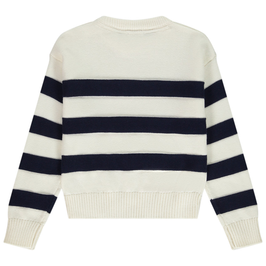 Pull en tricot rayé oversize pour fille 