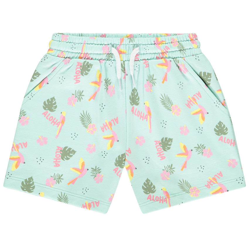 Short in fleece met exotische print voor meisjes 