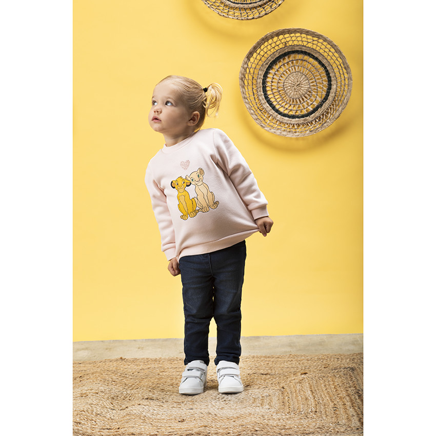 Sweat en molleton rose print Simba et Nala Roi Lion Disney 