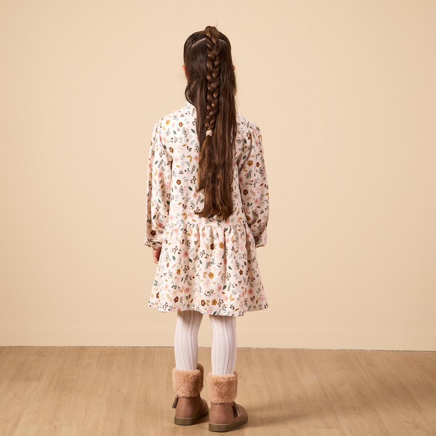 Robe manches longues imprimée pour fille 