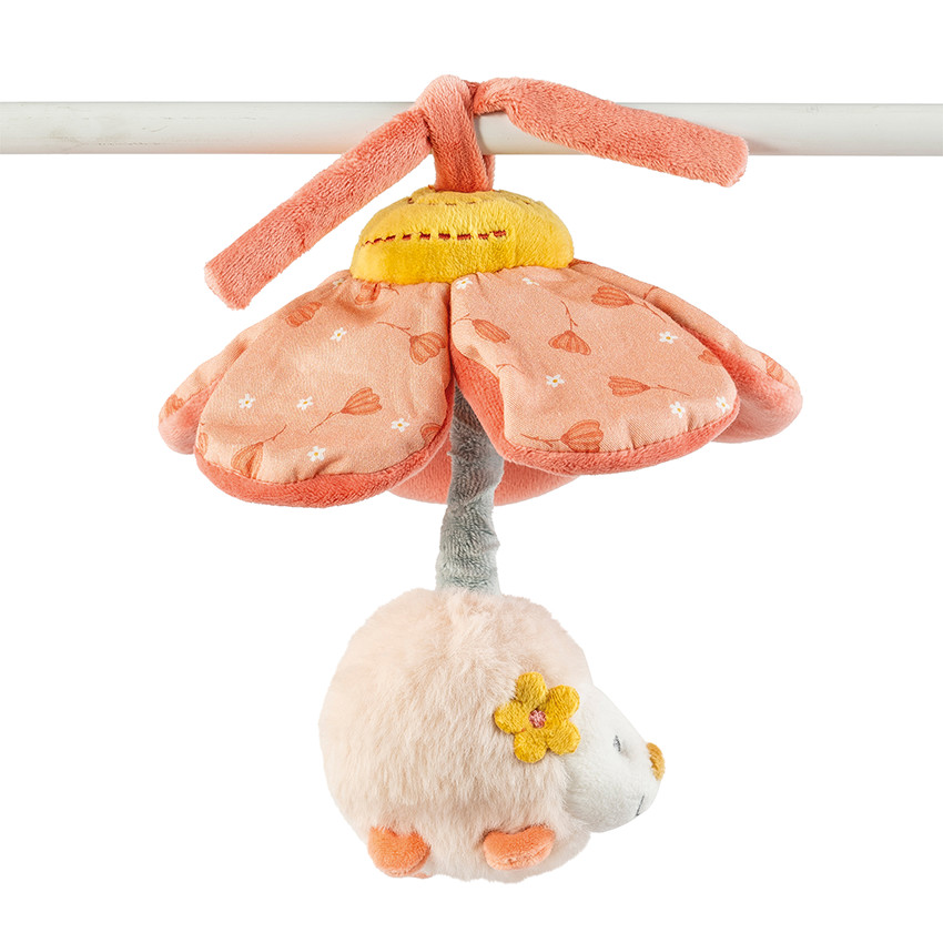 Peluche vibrante fleur Zoë le hérisson corail 