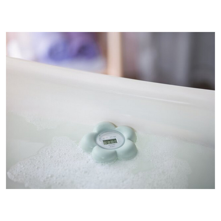 Thermomètre étanche forme fleur - Vert Mint  