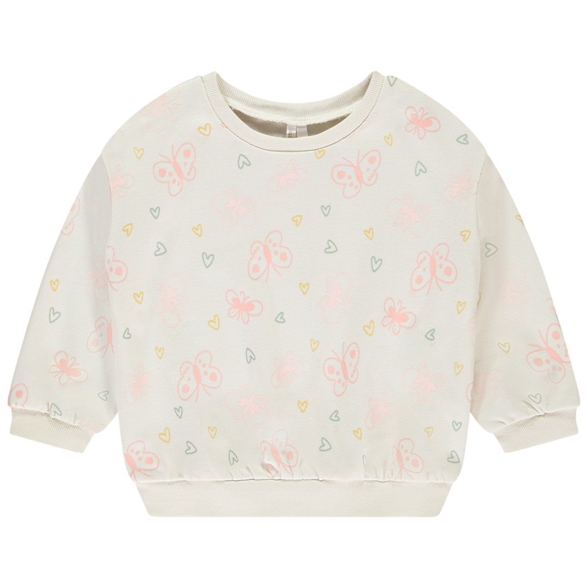Fleece sweatshirt oversize met vlinders voor meisjes 