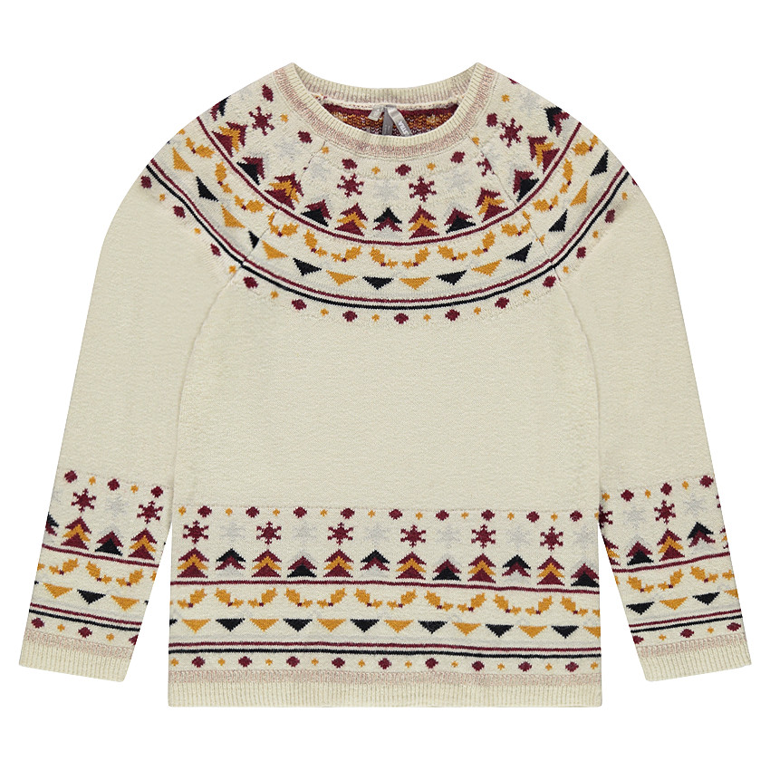Pull en tricot avec motifs jacquard 