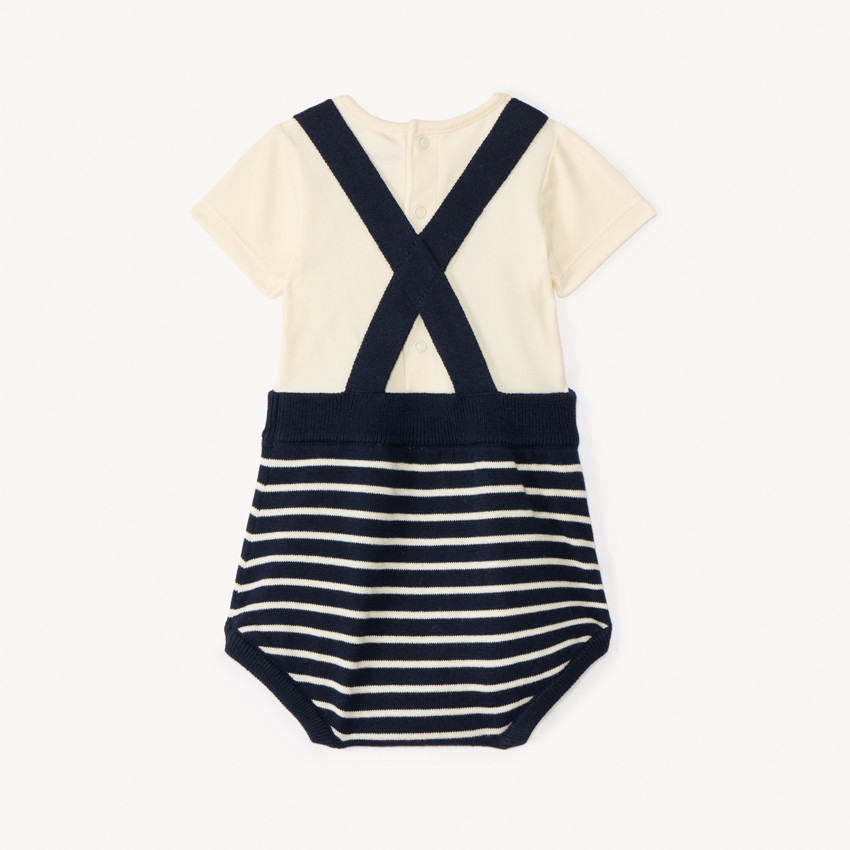 Ensemble 2 pièces avec bloomer en tricot pour bébé garçon 