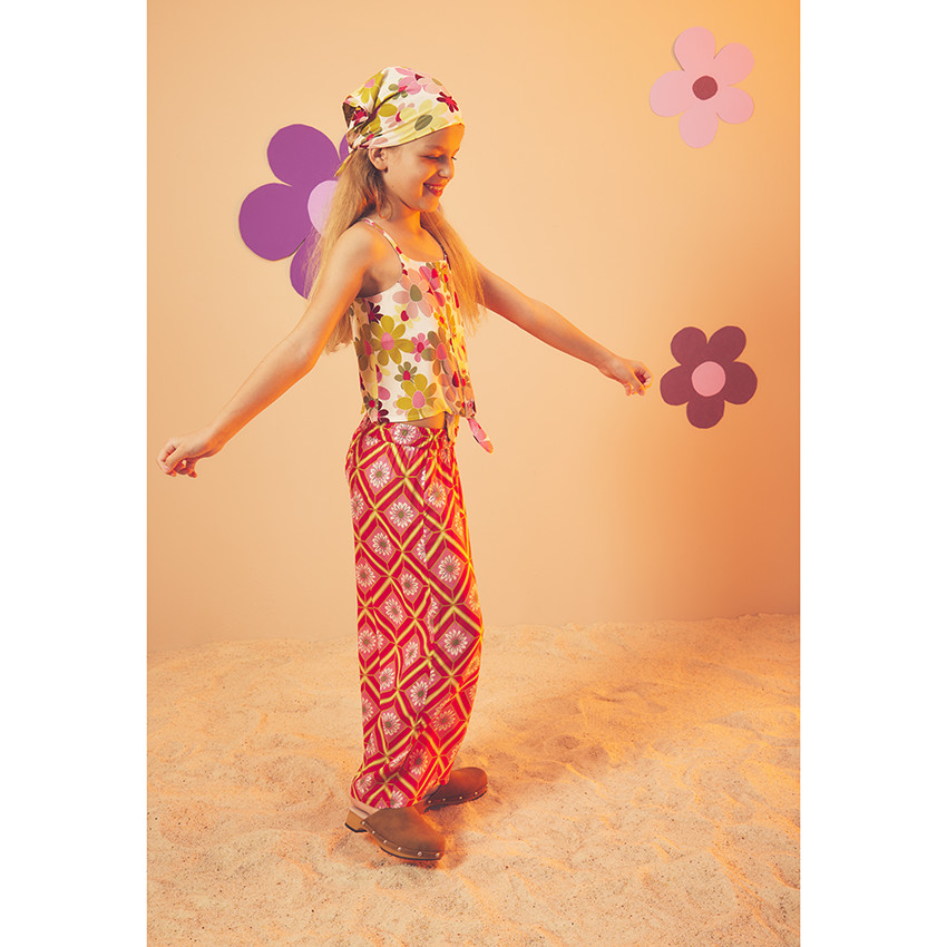 Bandana met retro bloemenprint voor meisjes 