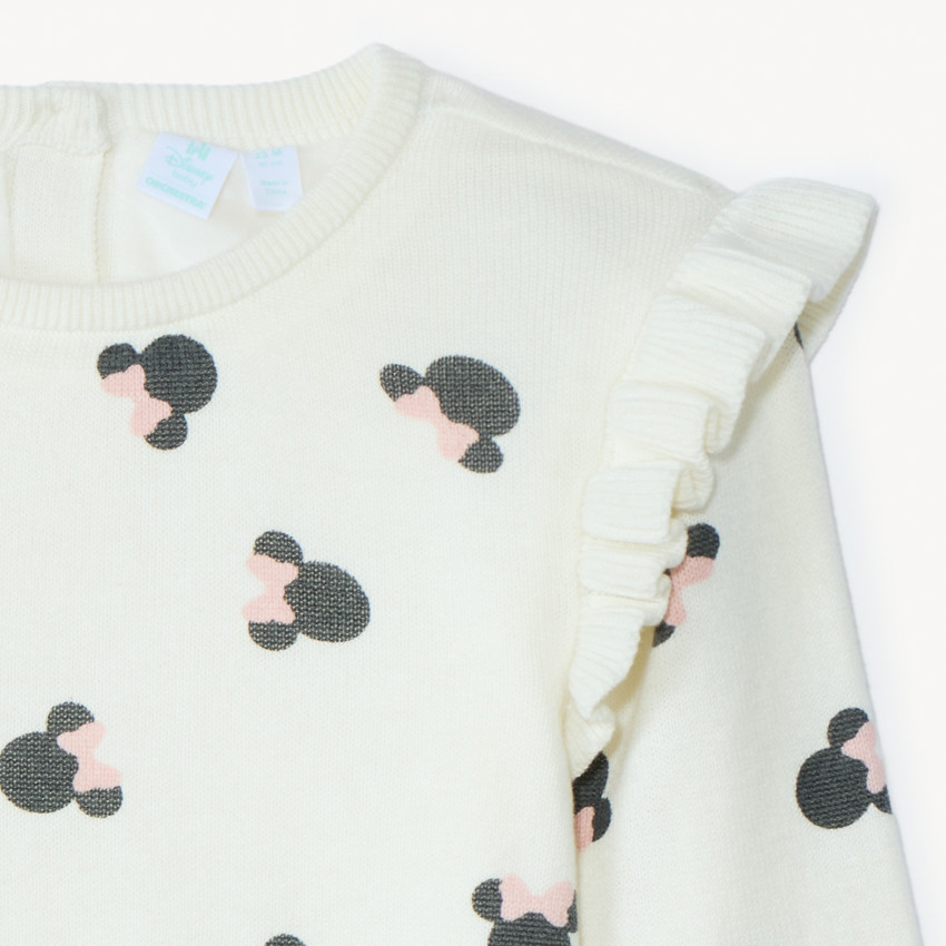 Pull en tricot imprimé Minnie Disney pour bébé fille 