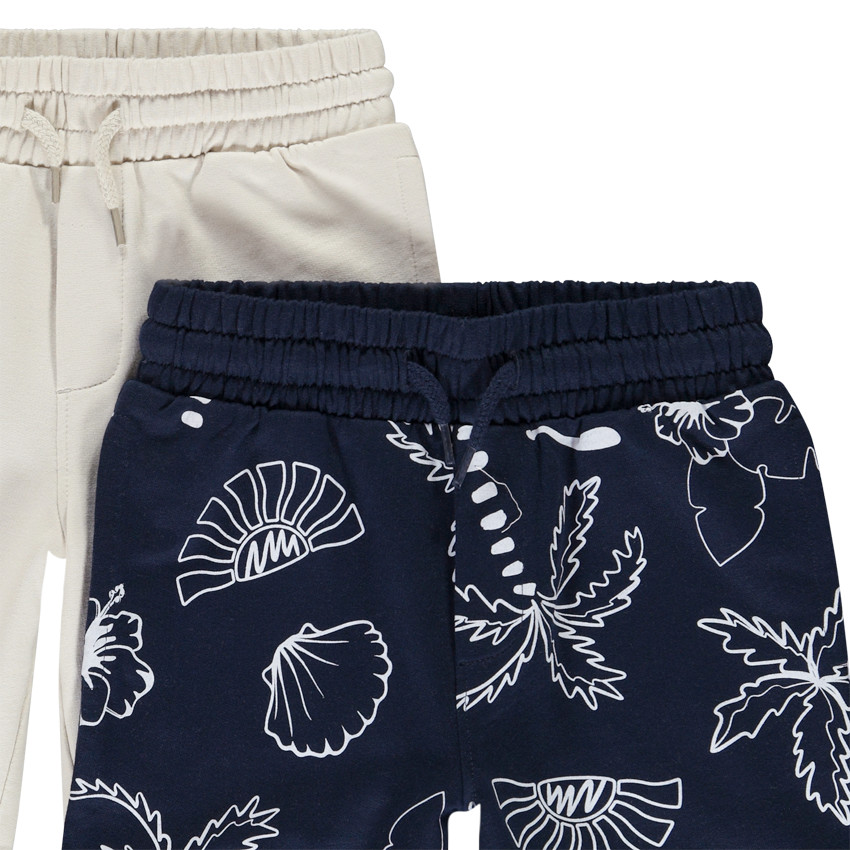 Lot de 2 bermudas en molleton fantaisie pour garçon  