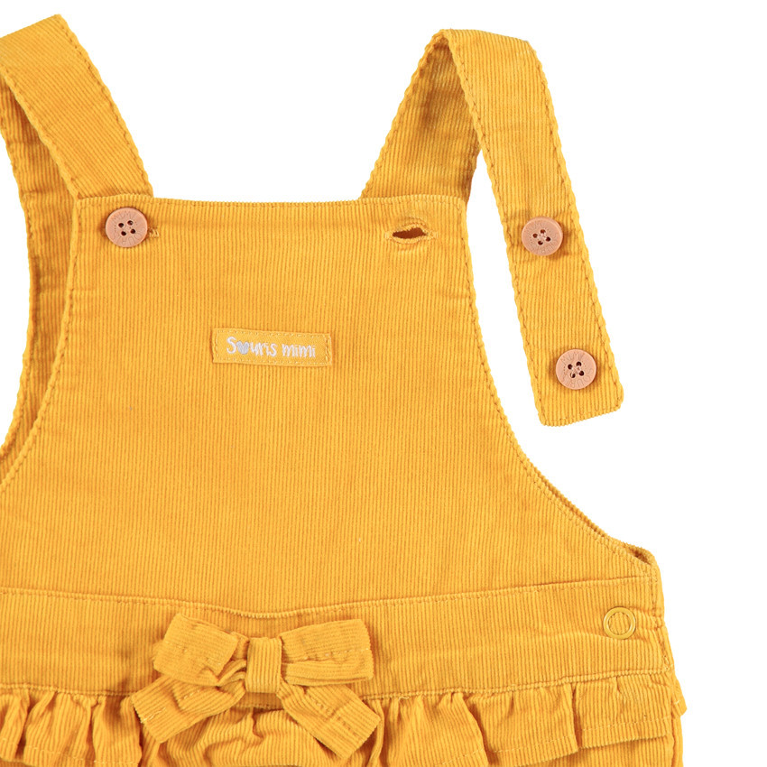 Salopette en velours doublée sherpa à noeud et volant 