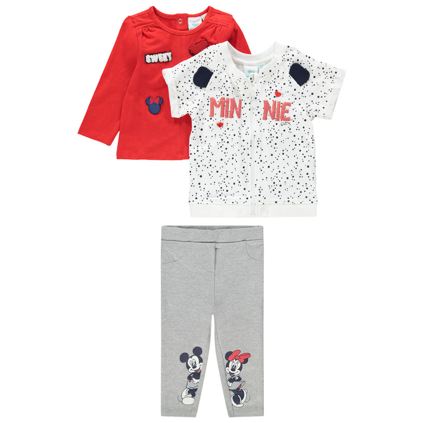 Jogging 3 pièces en jersey print Mickey et Minnie Disney 