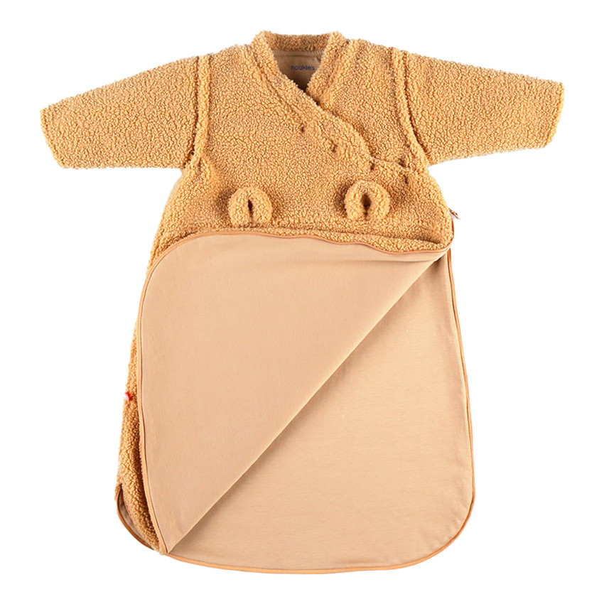 Gigoteuse avec manches amovibles en sherpa 70cm Camel 