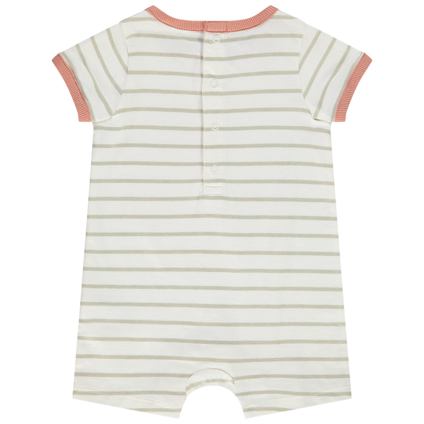 Korte gestreepte jumpsuit met Mickey Disney-print voor babyjongen 