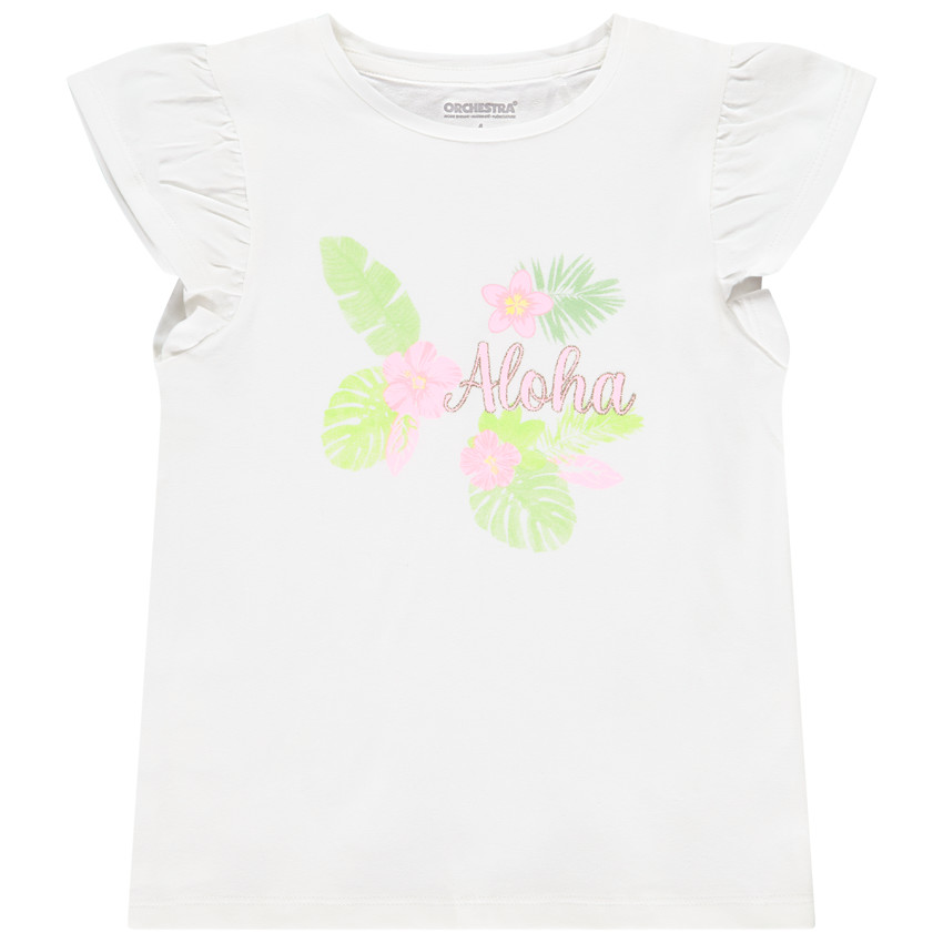 T-shirt met korte mouwen en fantasieprint voor meisjes 