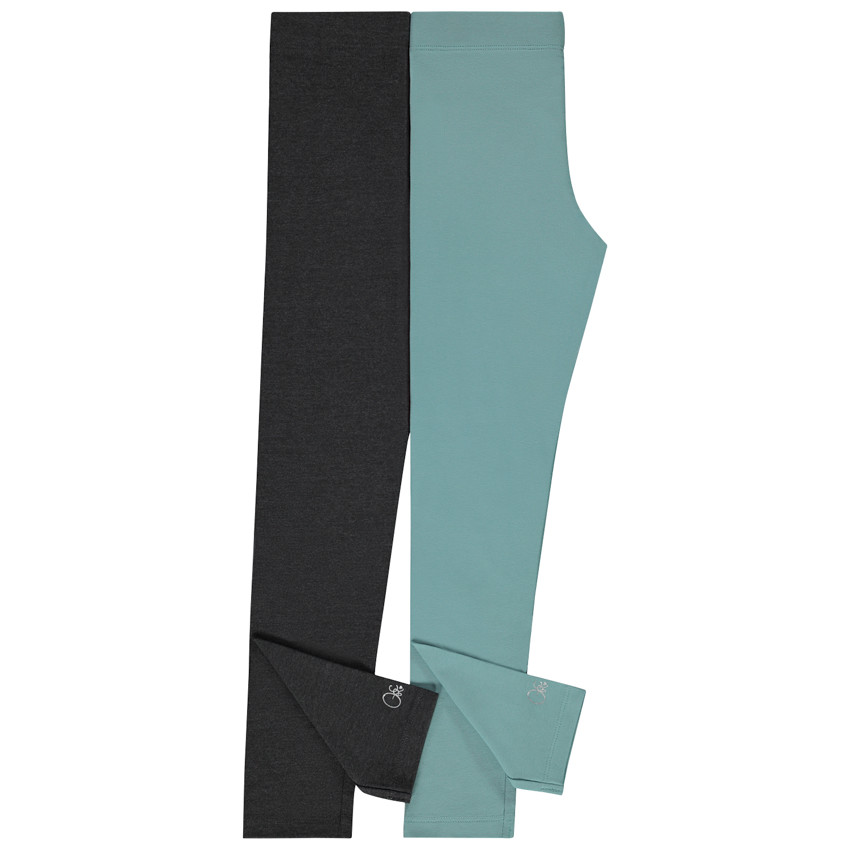 Lot de 2 leggings unis avec foil print fille 