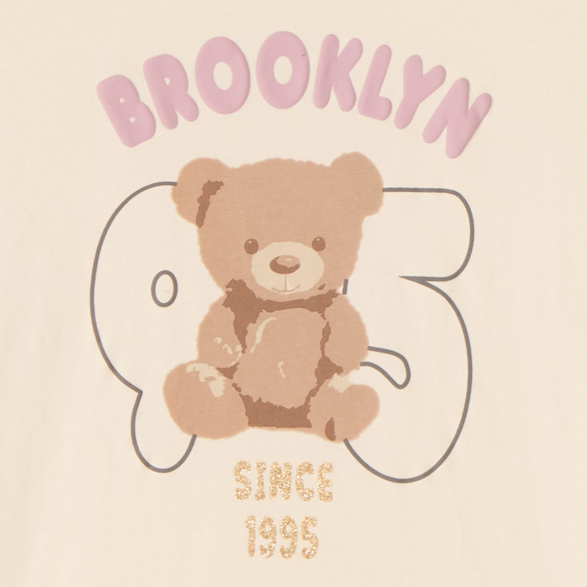 T-shirt met lange mouwen met berenprint voor meisjes 