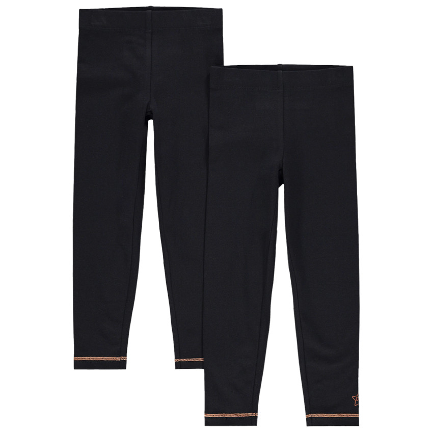 Set van 2 unis leggings met stiksels voor meisjes 