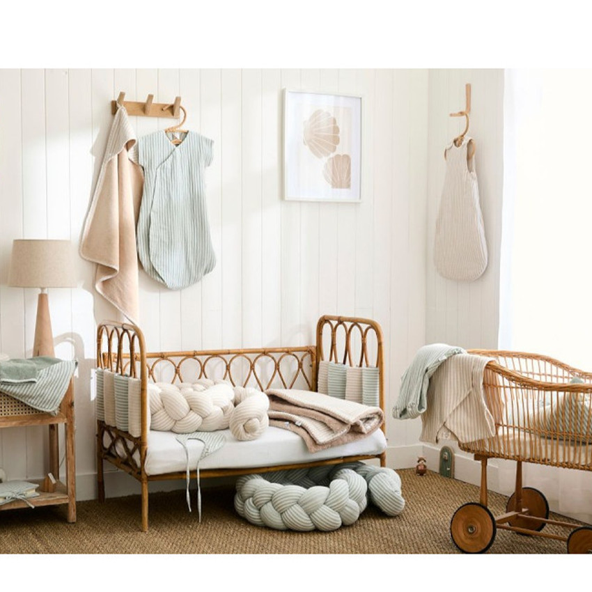 Slaapzak zonder mouwen Ecru/kiezel Soft Stripes - 0/6 maanden 