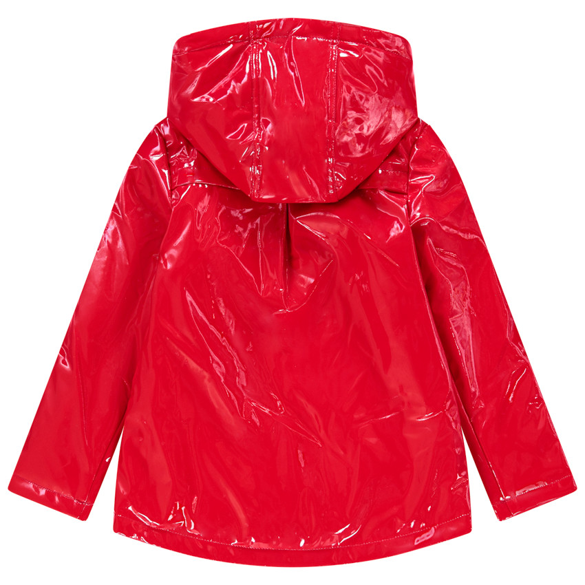 Parka en vinyle rouge pour enfant fille 