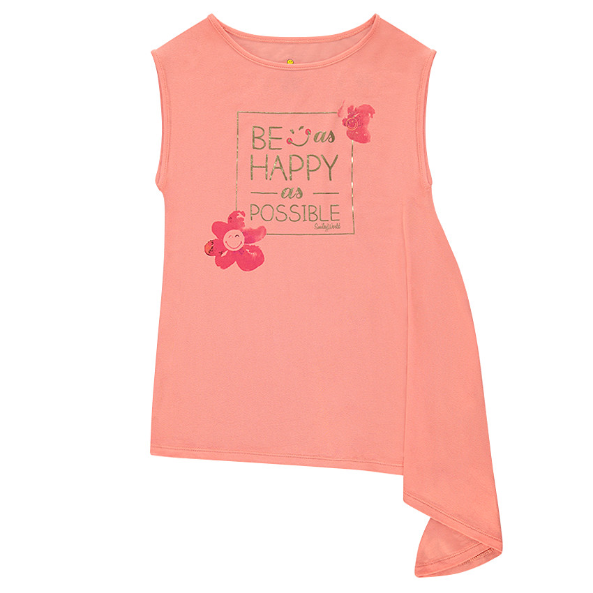 Débardeur print Smiley coupe asymétrique 