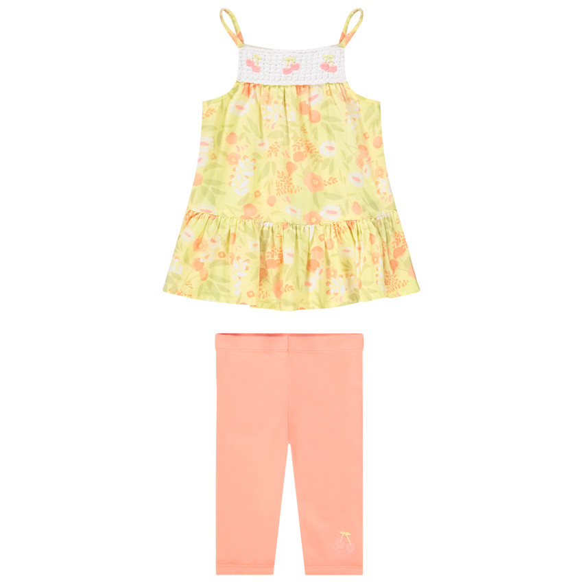 Ensemble 2 pièces imprimé fantaisie pour bébé fille 