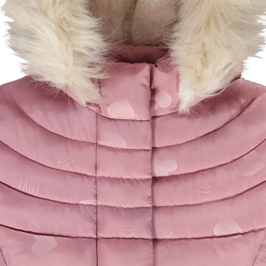 Doudoune Grand Froid imprimé cœurs pour fille 