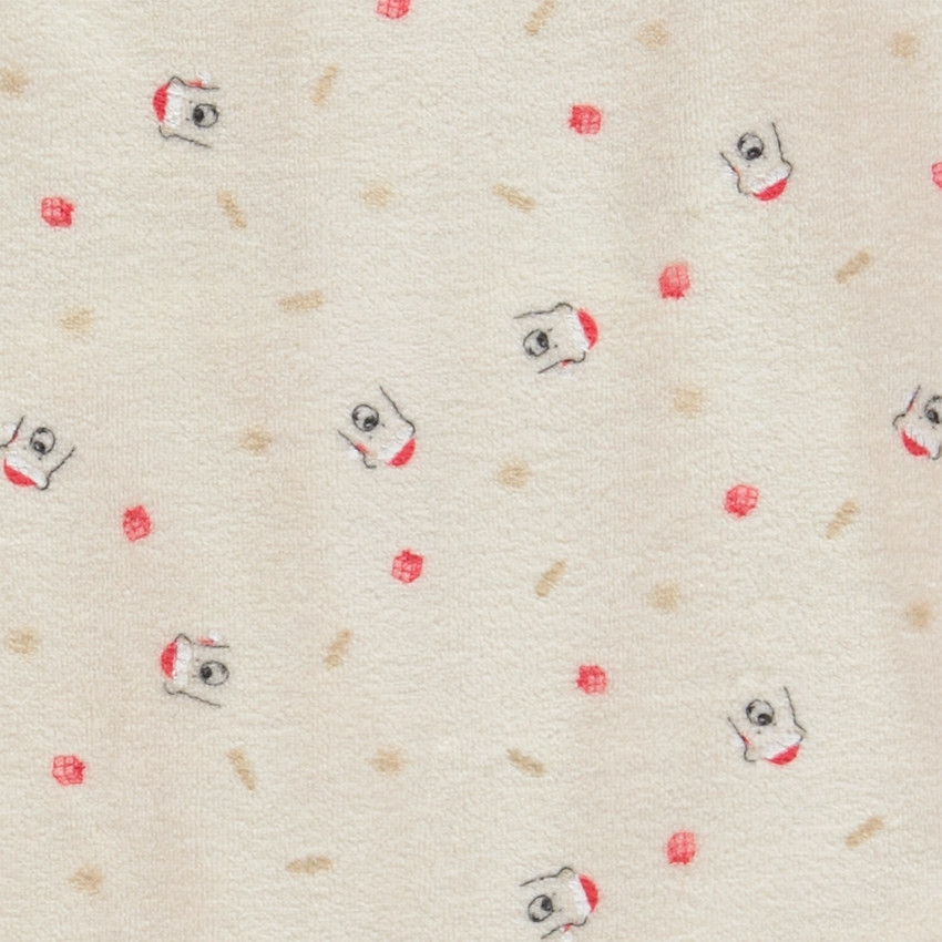 Dors-bien en velours imprimé Noël pour bébé avec ouvertures différentes selon l'âge 