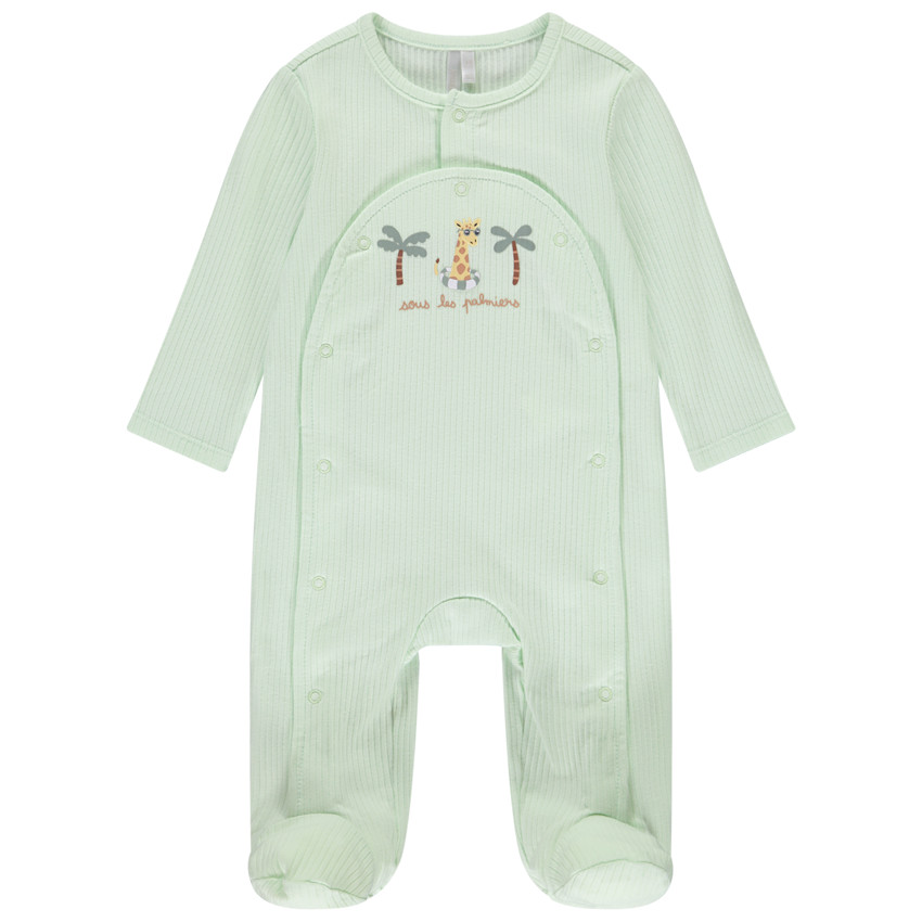 Dors-bien côtelé prints girafe/palmiers pour bébé garçon 