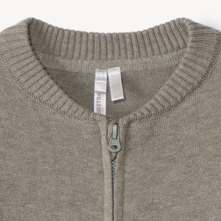 Gebreid vest met effen teddycol voor babyjongens 