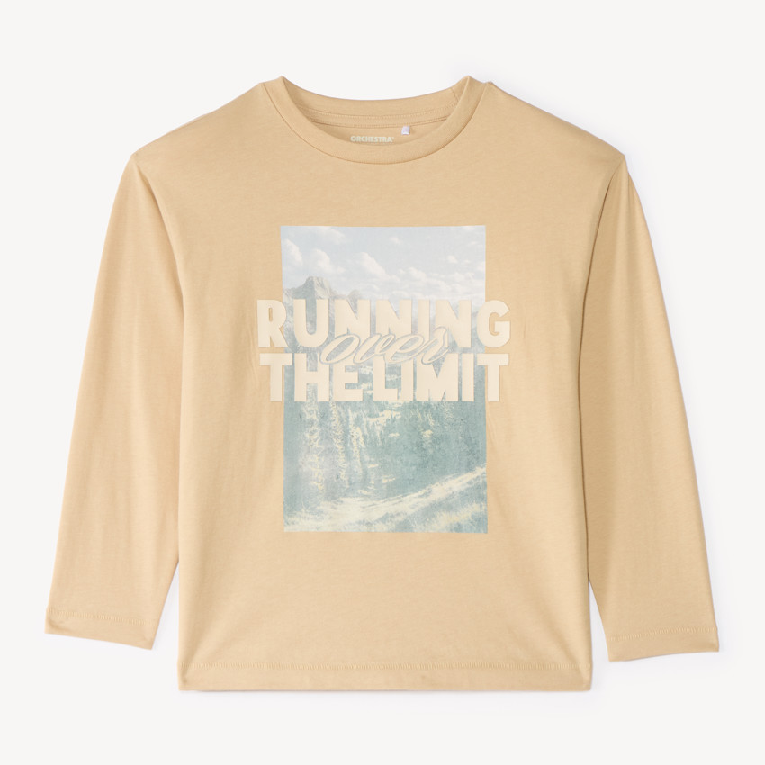 T-shirt manches longues oversize photoprint montagne garçon 