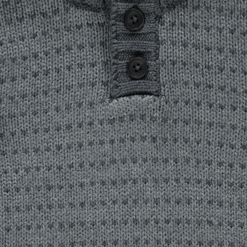 Pull en tricot fantaisie avec col boutonné 
