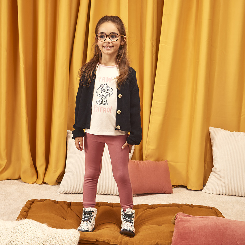 Gilet en tricot côtelé uni pour fille 