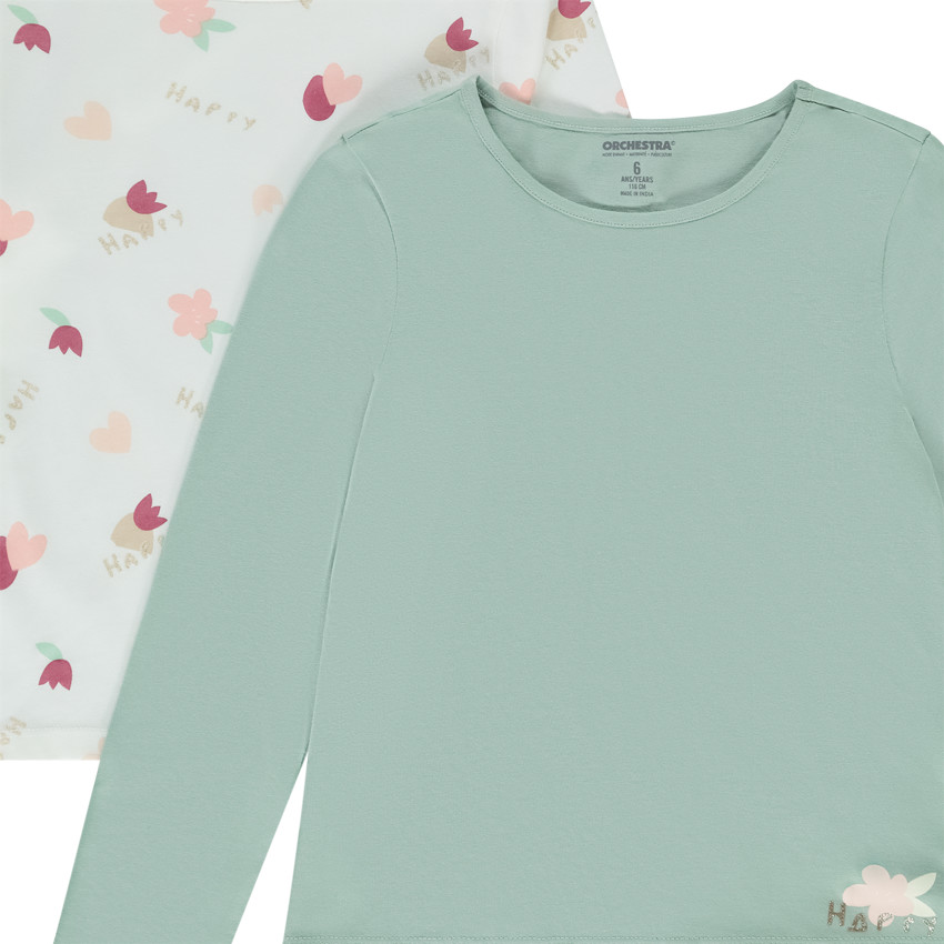 Lot de 4 t-shirts manches longues fantaisie pour fille 