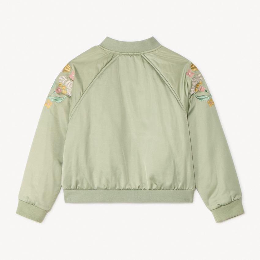Bomber en toile satinée avec détails brodés pour fille  