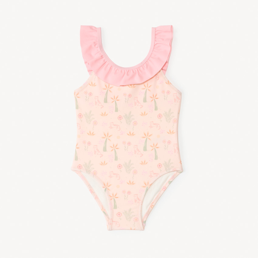 Badpak met ruffles en fantasieprint voor babymeisjes 