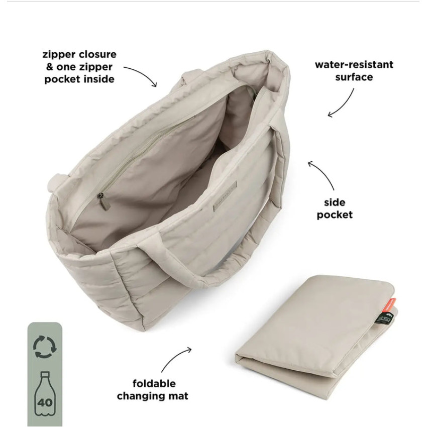 Sac à langer fourre-tout matelassé Sable 