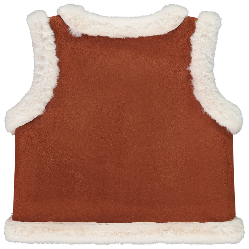 Vest zonder mouwen in suède-effect met borduursel voor meisjes 