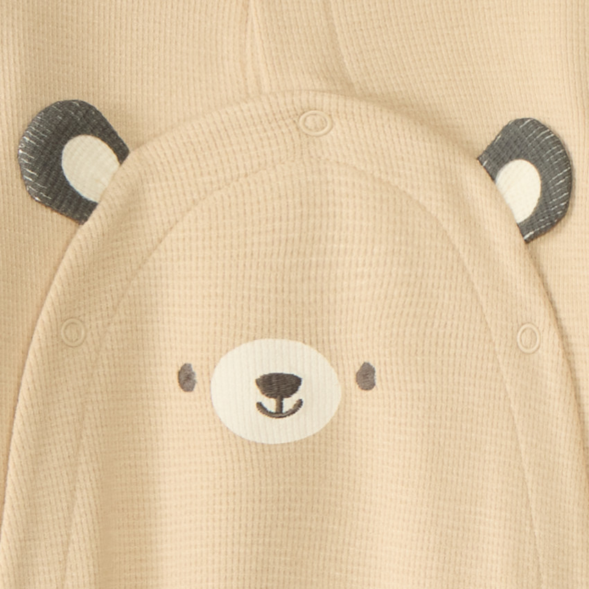 Dors-bien manches longues en nid d'abeille avec motifs ourson pour bébé garçon 