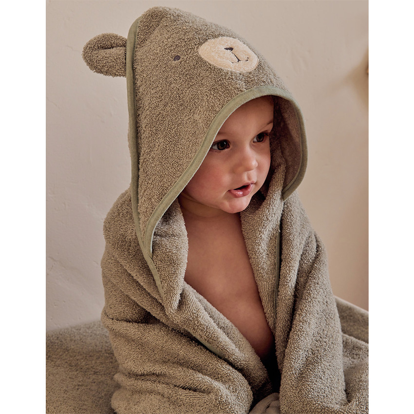 Cape de bain + gant de toilette en éponge Vert 