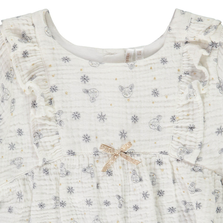 Ensemble 3 pièces avec gilet en fausse fourrure pour bébé fille 