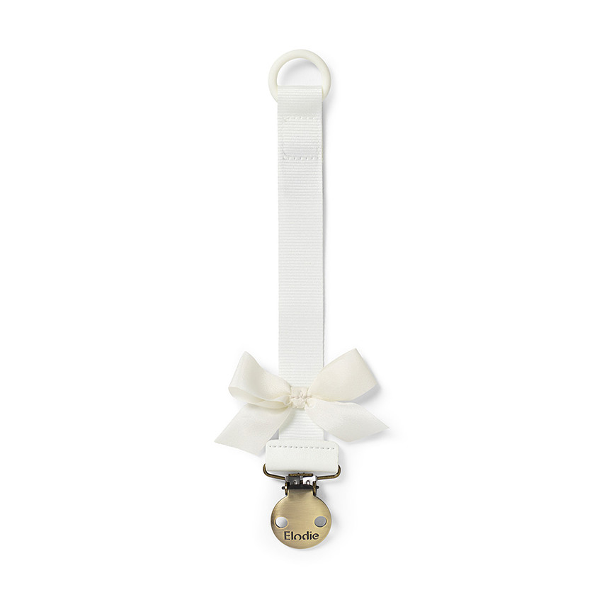 Attache-sucette avec nœud vanilla white 