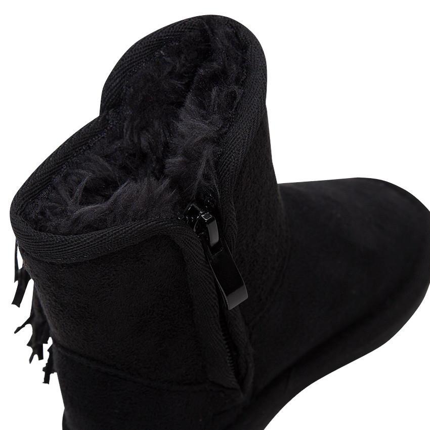 Gevoerde laarsjes vol met franjes en suède-effect van 28 tot 38 