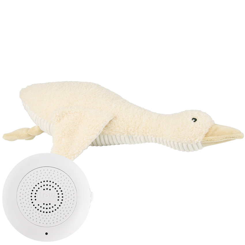 Peluche doudou Liva L'oie détecteurs de pleurs 3 sons - Beige  