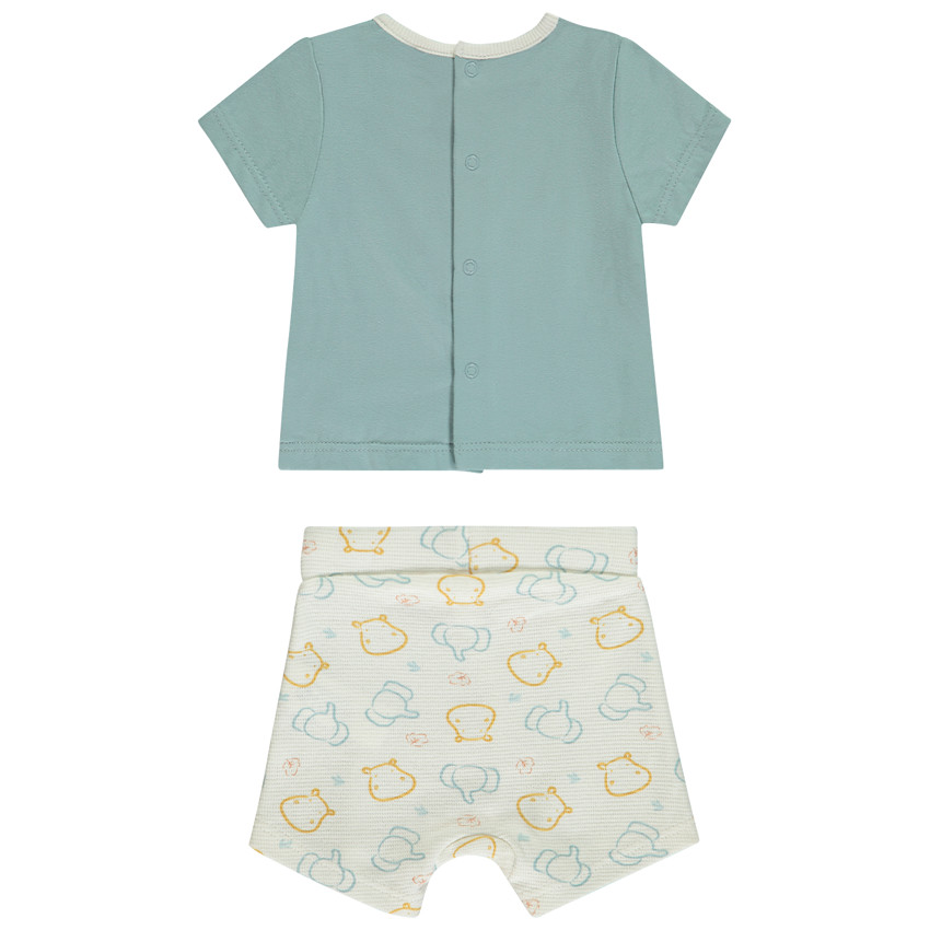 Twee-delige set met hippo-motief voor babyjongen 