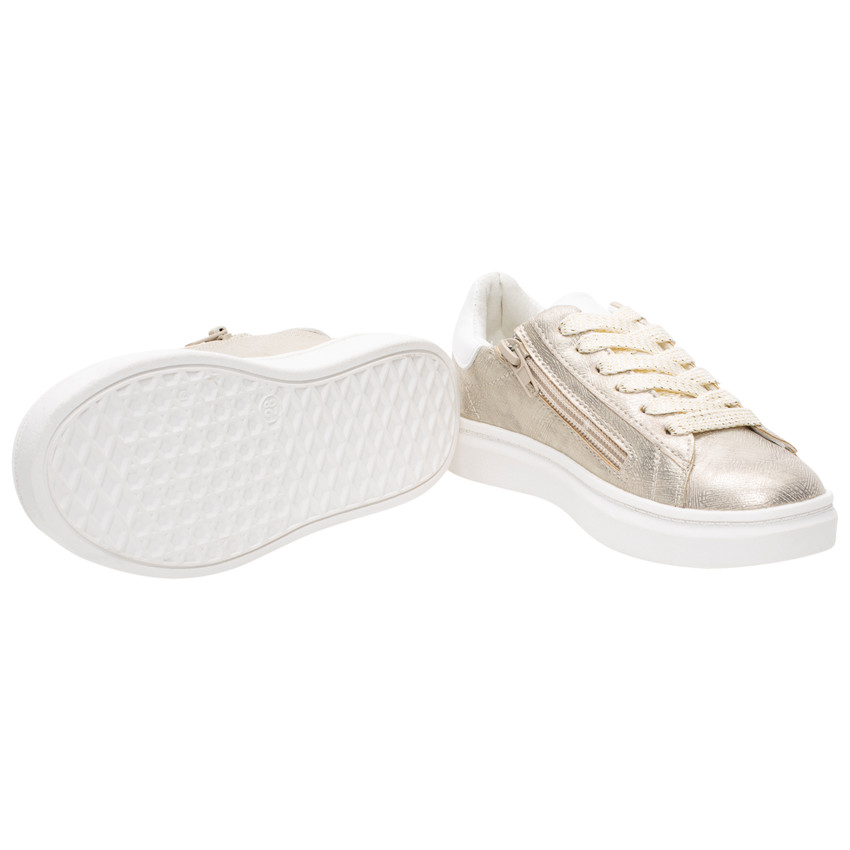 Lage, iriserende sneakers met textuur en stroken 