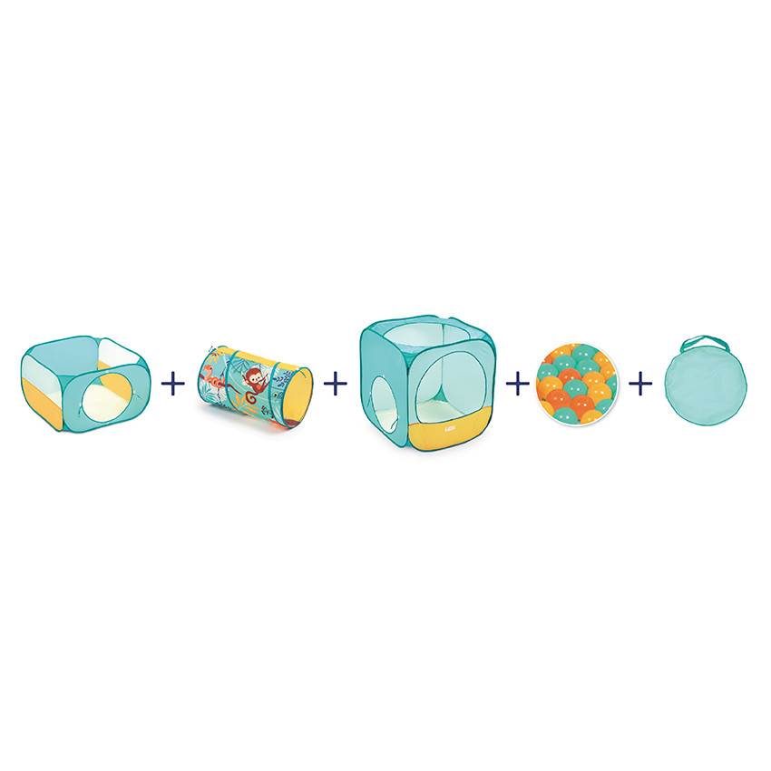 Parcours de jeu et de motricité pop-up Jungle avec 30 balles 