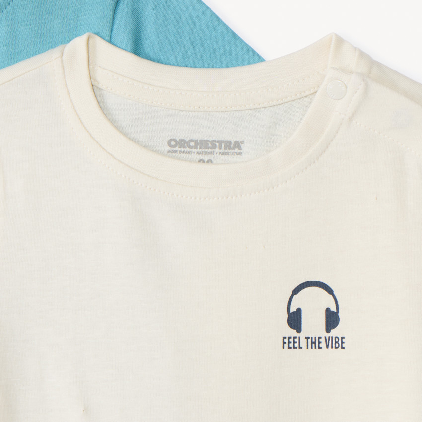 Set van 3 effen t-shirts met korte mouwen voor babyjongens 