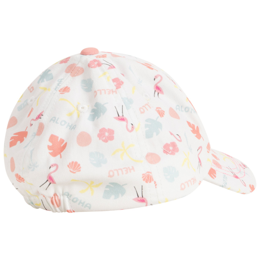 Casquette imprimé fantaisie flamants roses pour bébé fille 