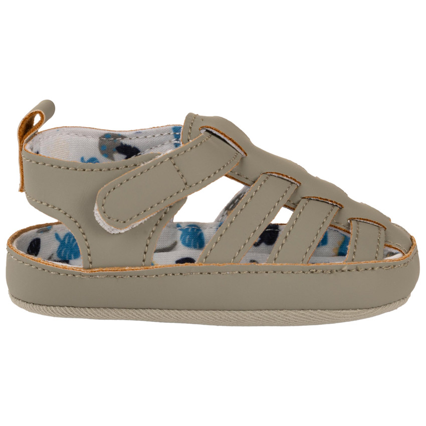 Sandales fermées à scratch et doublure imprimée pour bébé garçon 