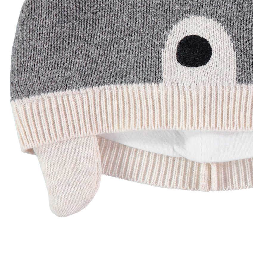Bonnet en tricot à oreilles doublé jersey 